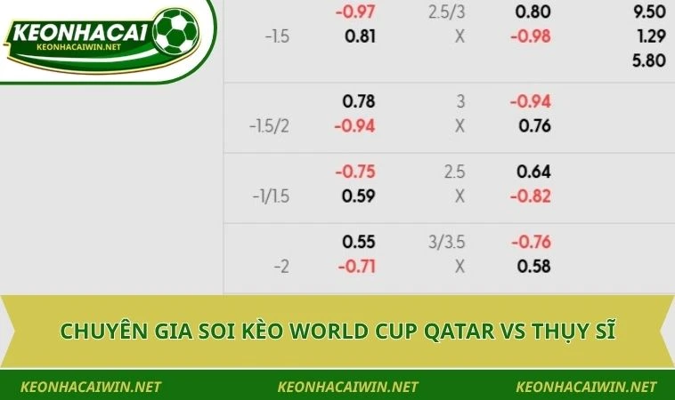 Chuyên gia soi kèo World Cup Qatar vs Thụy Sĩ
