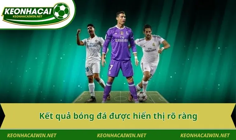 Kết quả bóng đá được Kèo Nhà Cái hiển thị rõ ràng