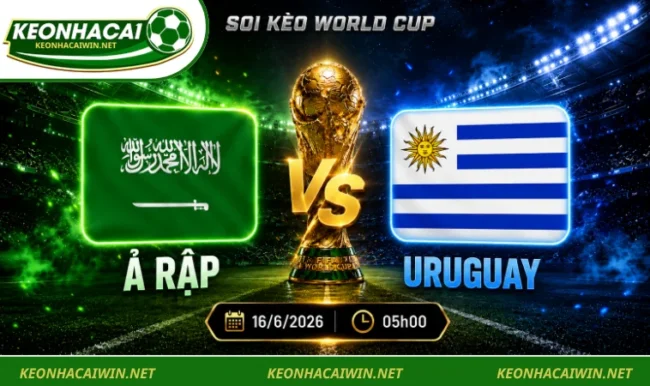 Soi kèo World Cup Ả Rập vs Uruguay, 05h00 ngày 16/6/2026