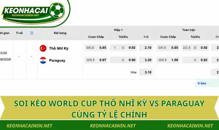 soi keo world cup tho nhi ky vs paraguay cung ty le chinh Soi kèo World Cup Thổ Nhĩ Kỳ vs Paraguay cùng tỷ lệ chính