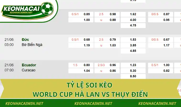 ty le soi keo world cup ha lan vs thuy dien Tỷ lệ soi kèo World Cup Hà Lan vs Thụy Điển